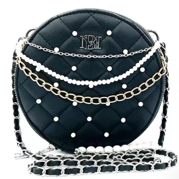 Badgley Mischka Diamond Quilted Crossbody W/ Pearls NWT - Picture 1 of 7